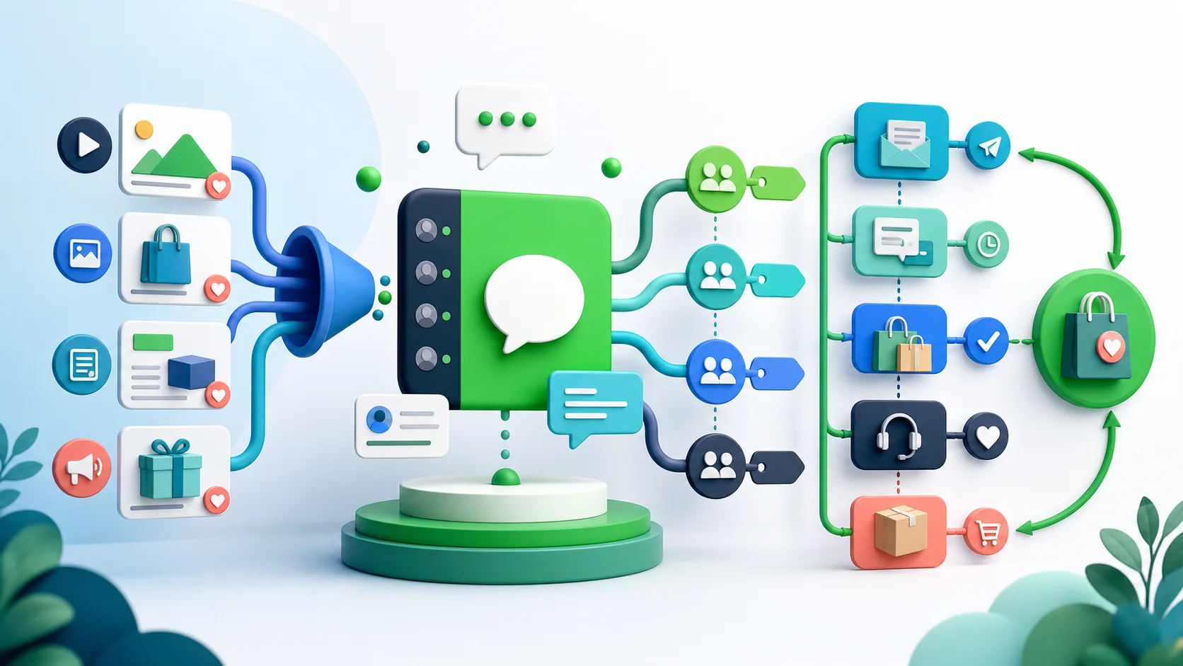 LINE 官方帳號分眾、再行銷與回購漏斗概念圖